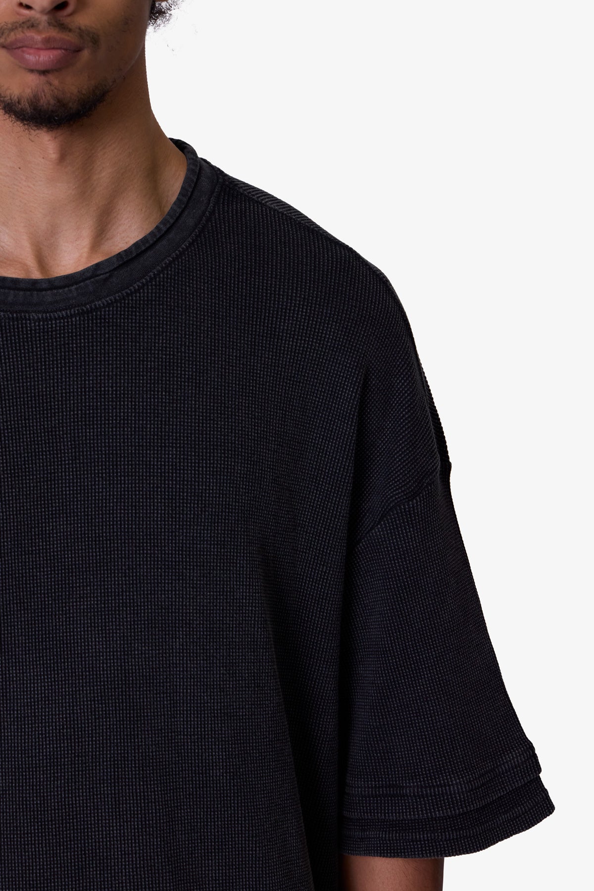 Double Layer Acid Washed Tee - Black | mnml | shop now