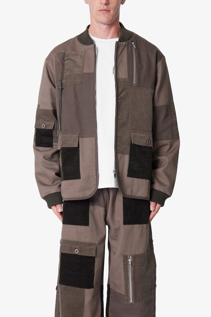 Dual Patchwork Jacket - Olive