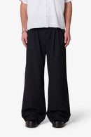 Pantalon plissé facile à porter - Noir