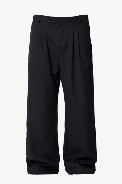 Easy Pleated Trouser Pants - Black
