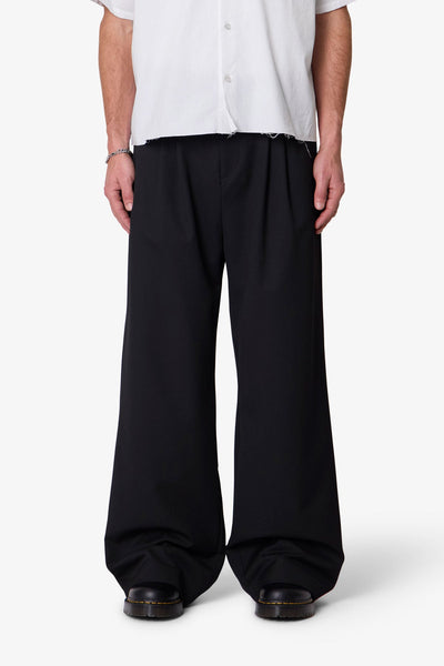 舐達麻　EASY PLEATED TROUSERS Easy Pleated Trouser Pants - Black | mnml