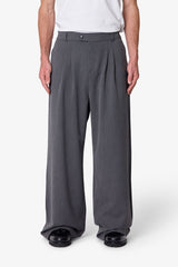 Easy Pleated Trouser Pants - Grey