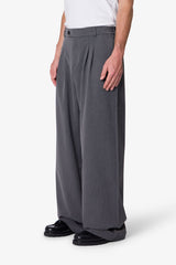 Easy Pleated Trouser Pants - Grey
