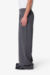 Easy Pleated Trouser Pants - Grey