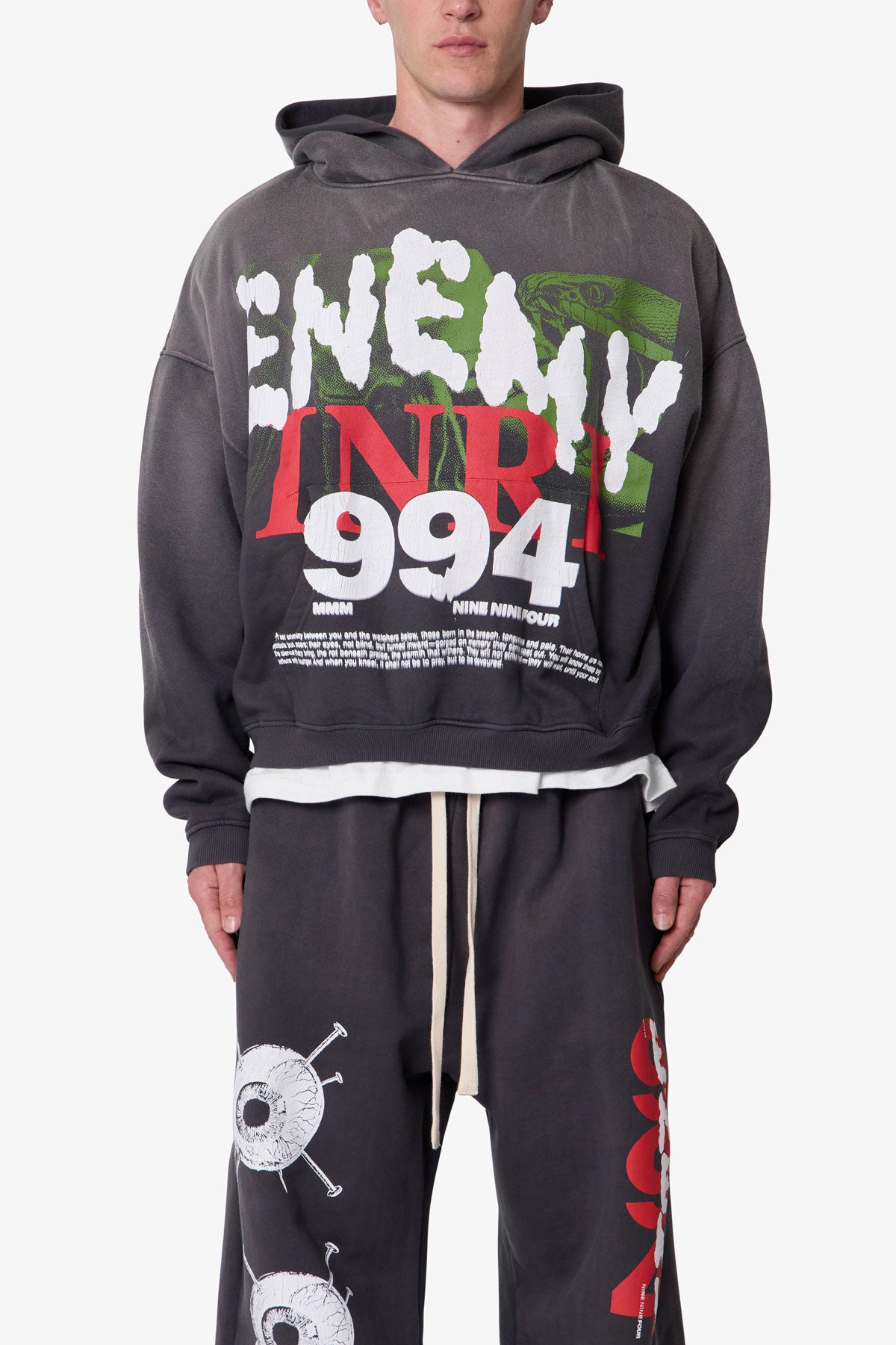 Enemy Hoodie - Washed Black | mnml