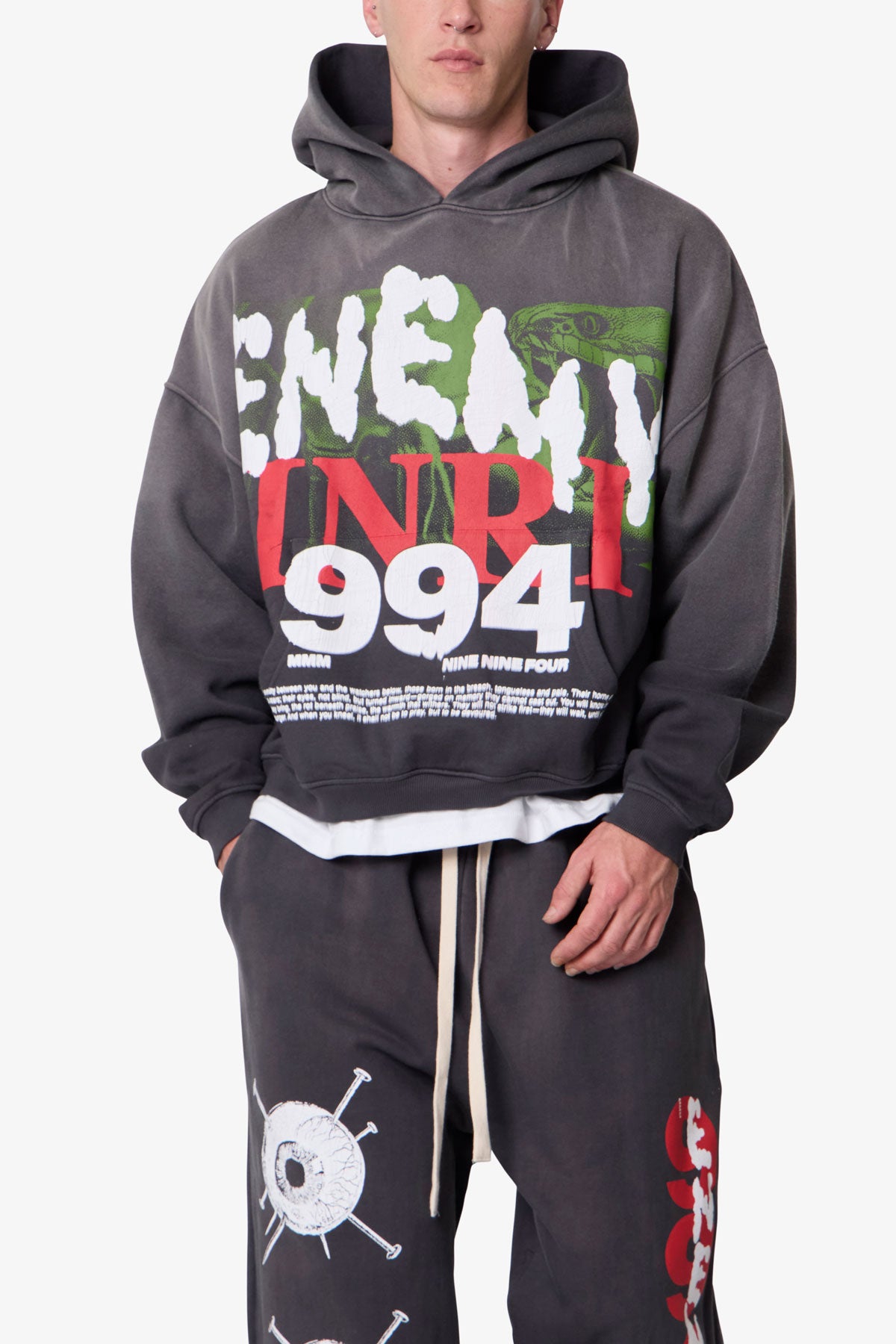 Enemy Hoodie - Washed Black | mnml