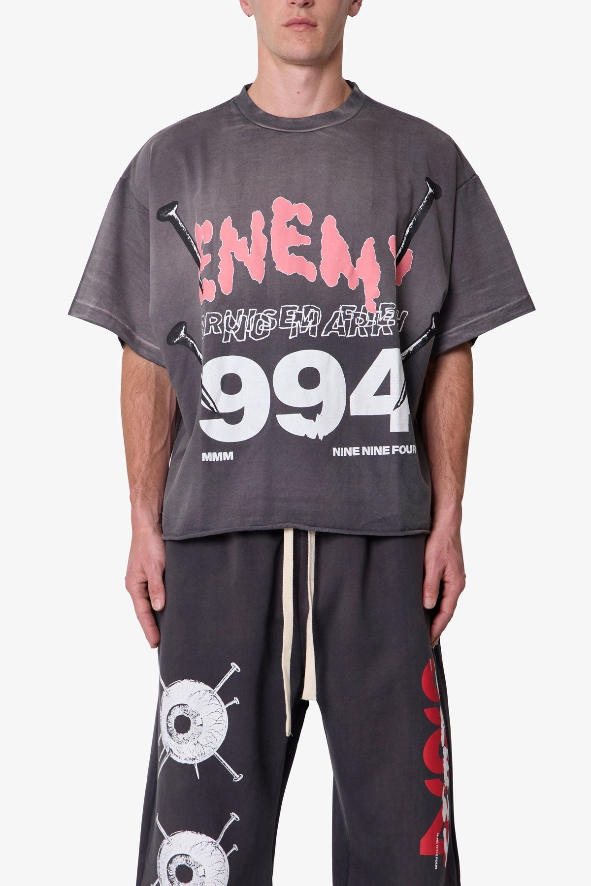 747 Printed Tee - Washed Black | mnml