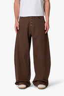 Exposed Shank Barrel Denim - Brown