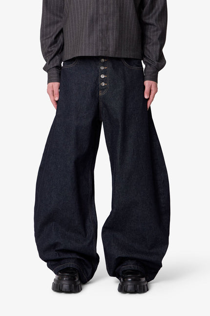 Exposed Shank Barrel Denim - Rinsed Indigo