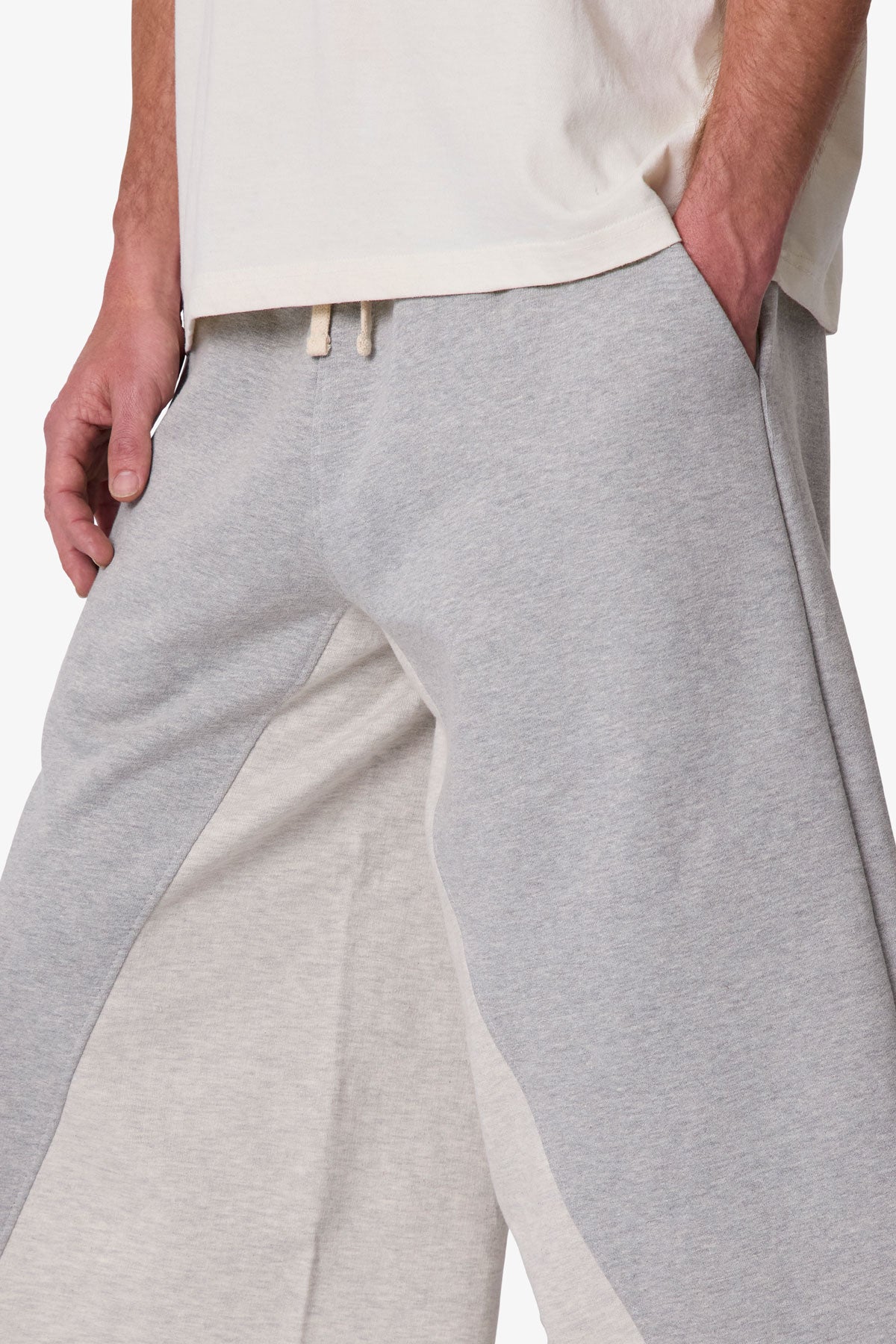 Extra Long Paneled Sweatshorts - Heather Grey | mnml