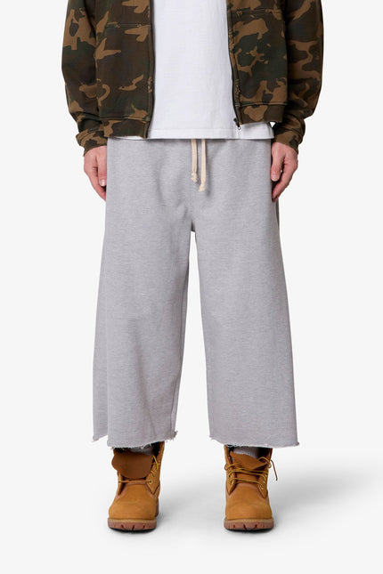 Extra Long Terry Sweatshorts - Heather Grey