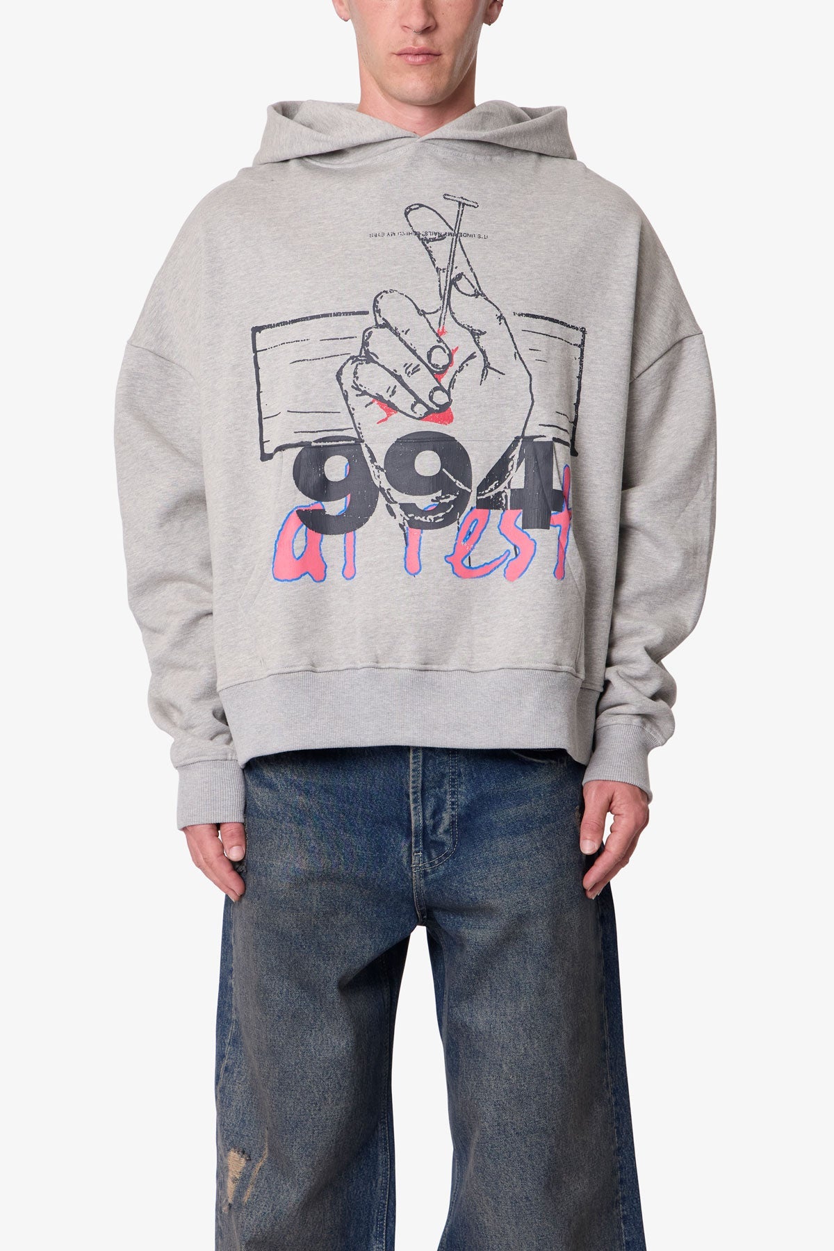 も*ん様 FIFTH STORE ThrowAway Faded Icon Ca Fade Away Hoodie - Grey | mnml