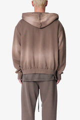 Faded Basic Zip Up Hoodie - Muddy Grey