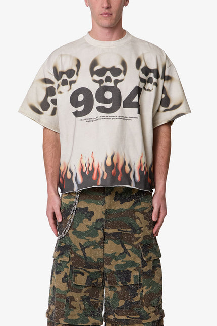 Flame Skull Tee - Off White