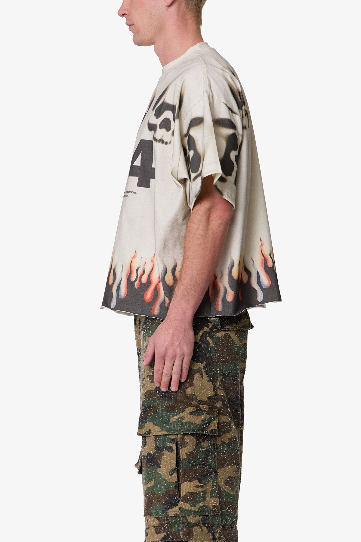 Flame Skull Tee - Off White | mnml
