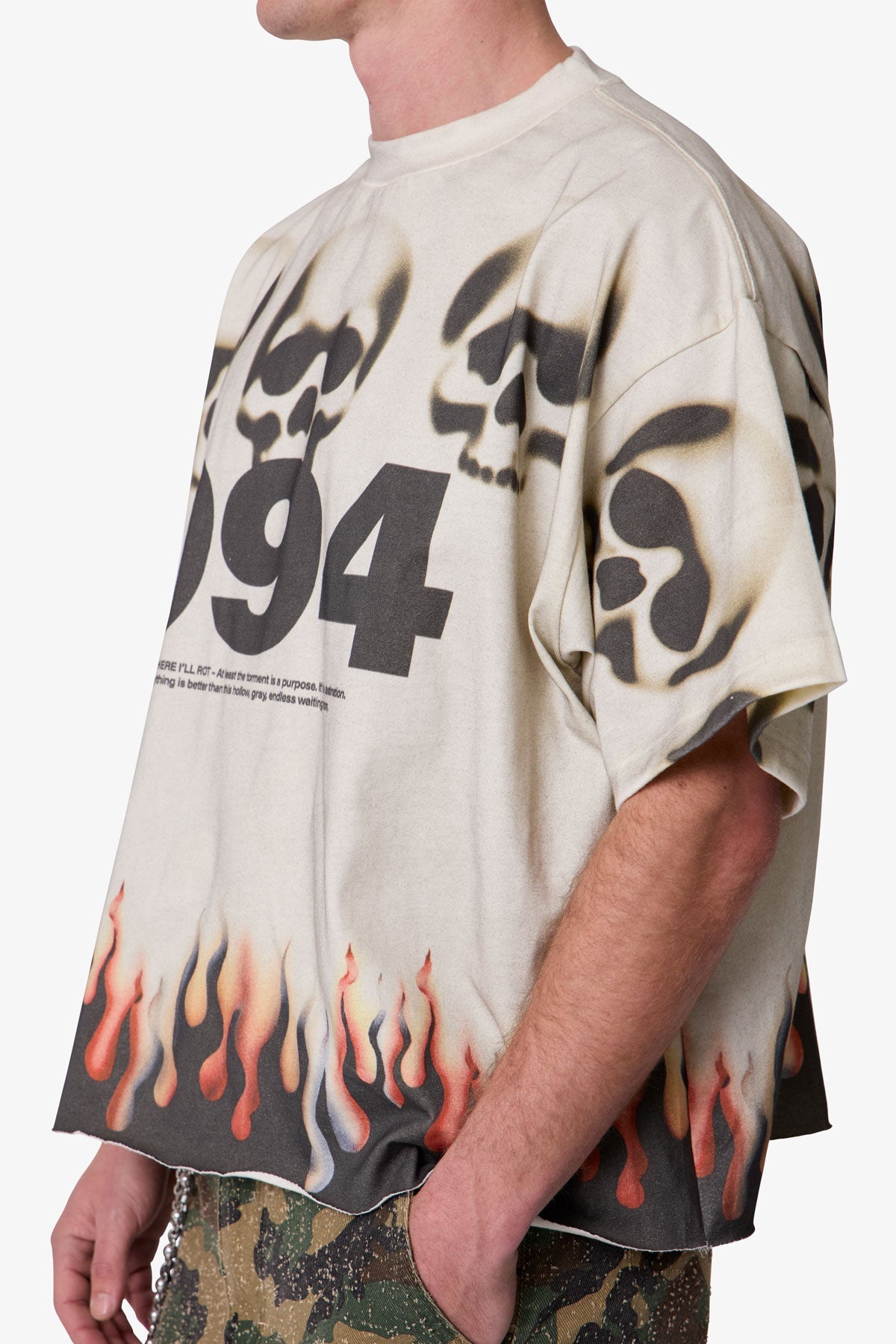 Flame Skull Tee - Off White | mnml