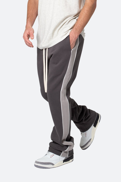 Grey Flared Track Pants, Pants