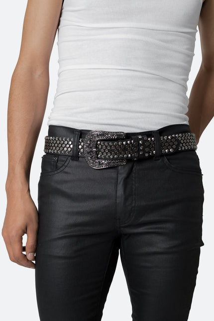 Flathead Metal Studded Belt - Black