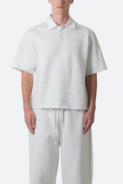 Polo extragrande de felpa - Gris jaspeado
