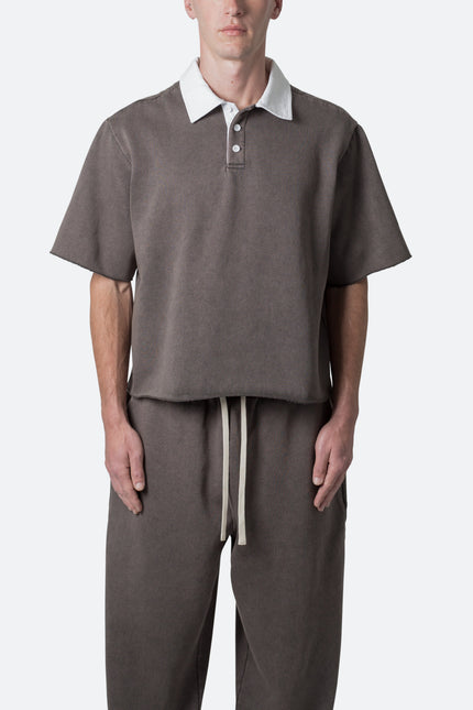 Polo extragrande de felpa - Negro lavado