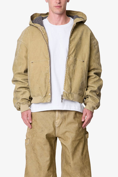ダンケシェーン DUCK HOODED MA-1 JACKET ベージュ M Flocked-Hooded-Zip-Up-Work-