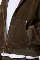 Flocked Oversized Work Pants - Olive