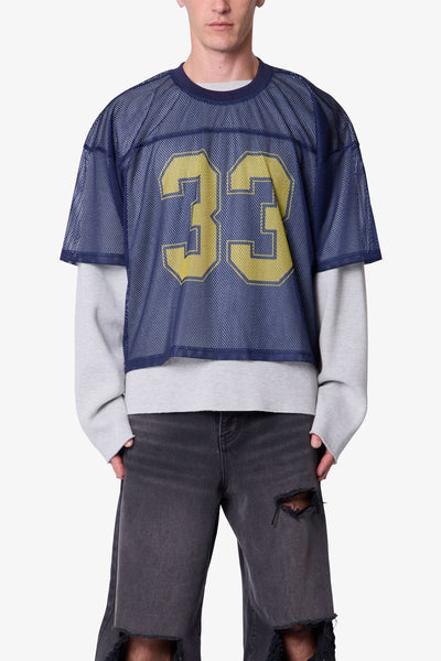Football Mesh Jersey - Navy | mnml | shop now