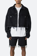 Chaqueta vaquera deshilachada - Negro lavado