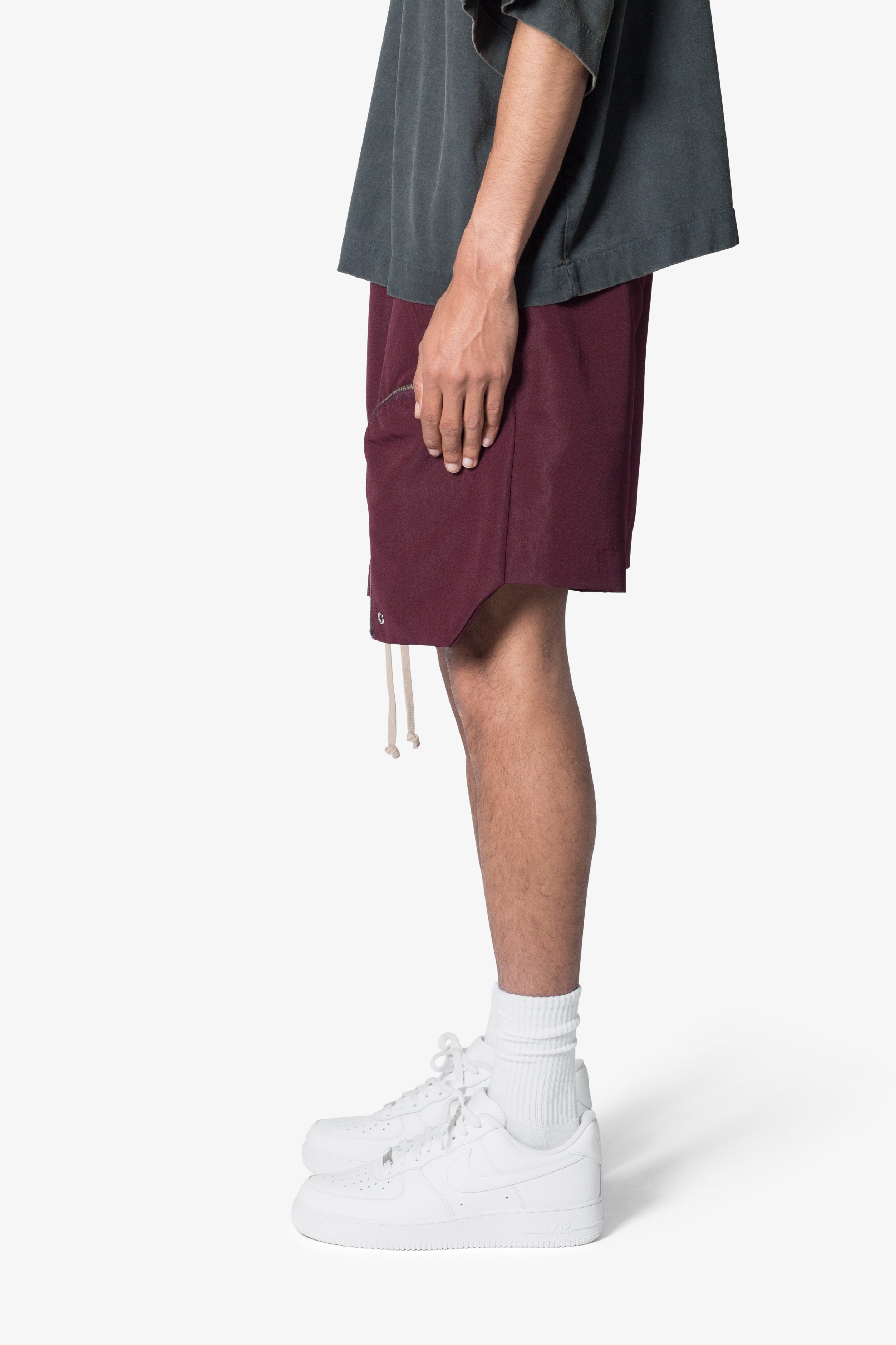 Front Pocket Geo Shorts - Plum | mnml | shop now