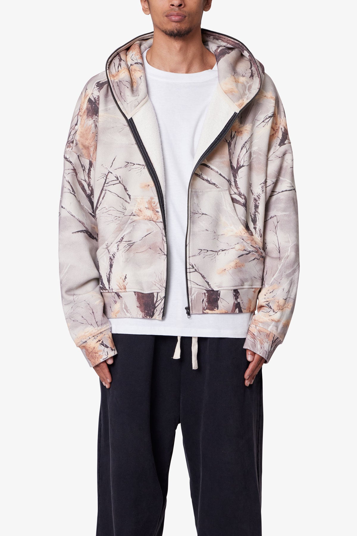 Faded Basic Zip Up Hoodie Hoodie - Washed Mauve | mnml