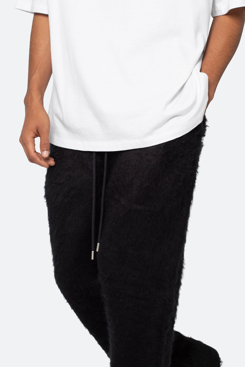 Fuzzy Sweatpants - Black, mnml