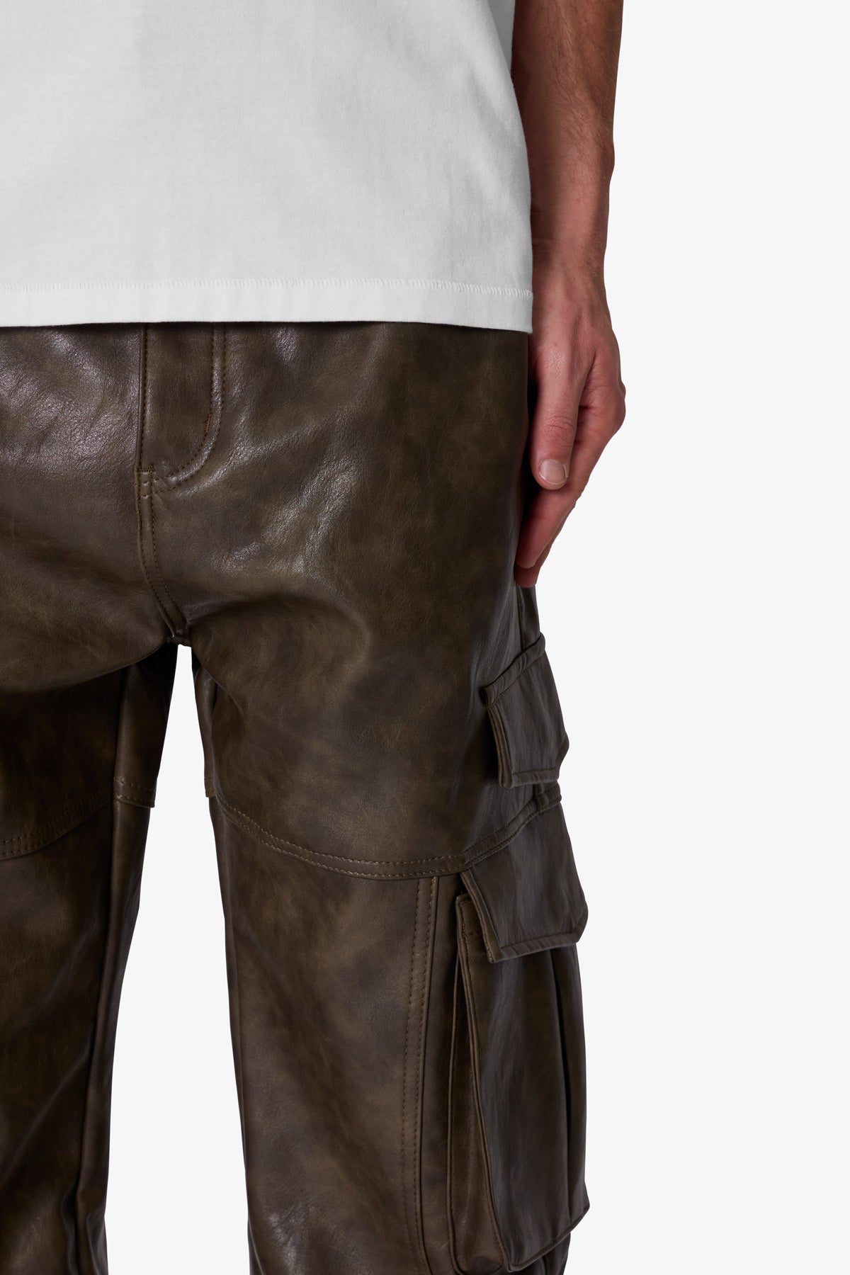 パンツ mnml Surper Stacked Leather Pants 33 Stacked Leather Pants - Black | mnml | shop now