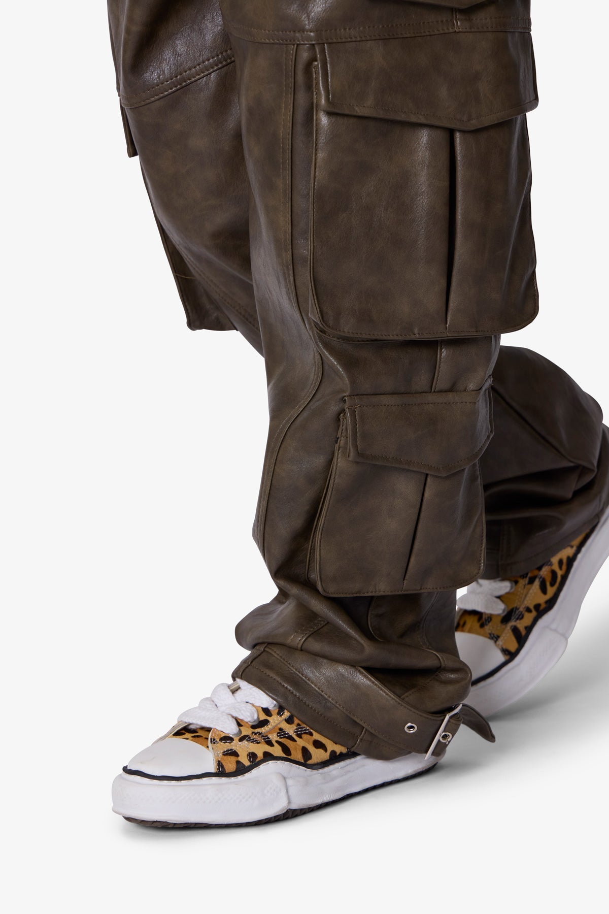 パンツ mnml Surper Stacked Leather Pants 33 Stacked Leather Pants - Black | mnml | shop now