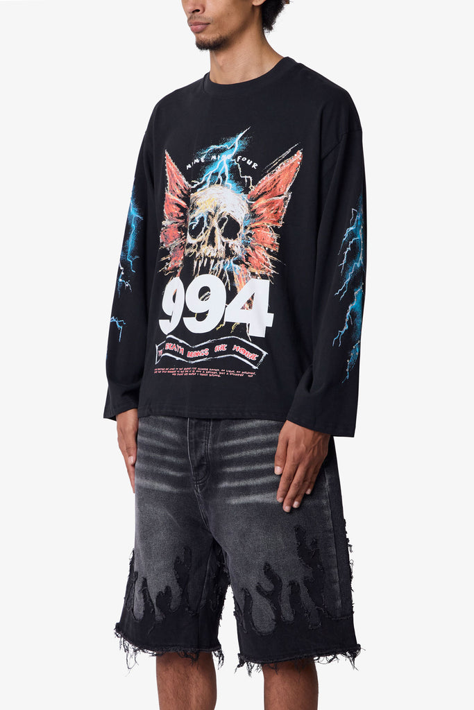 Gem Skull L/S Tee - Black | mnml