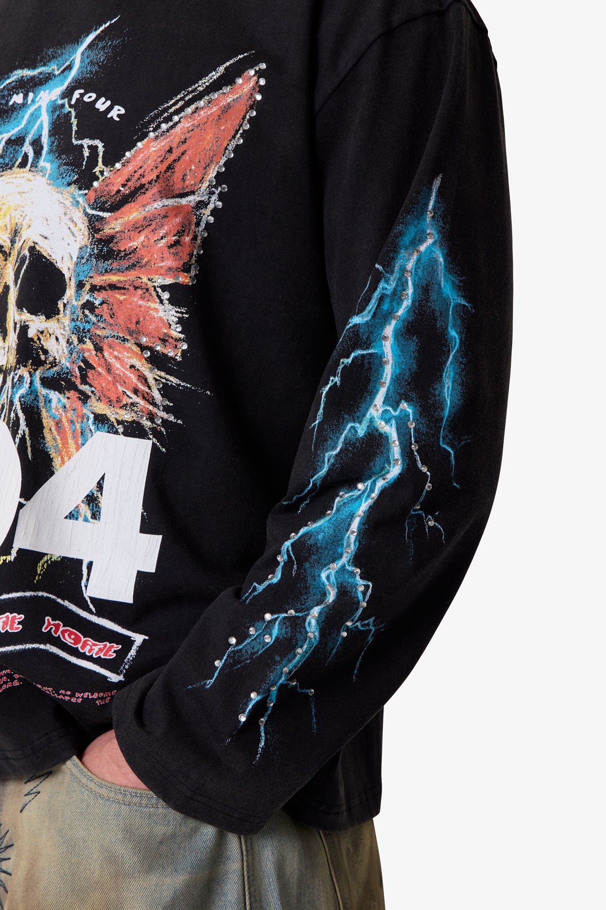 Gem Skull L/S Tee - Black | mnml