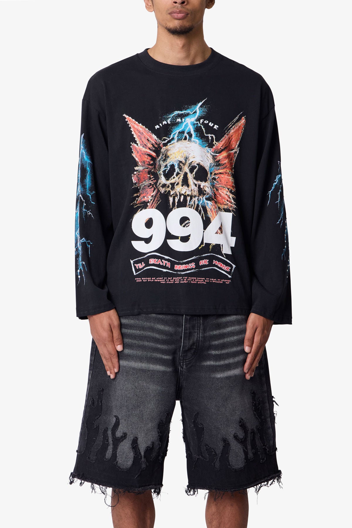 Gem Skull L/S Tee - Black | mnml