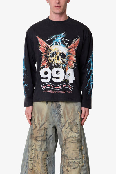 Gem Skull L/S Tee - Black | mnml