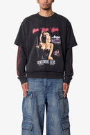 T-shirt manches longues imprimé Gentlemen's Club - Noir délavé