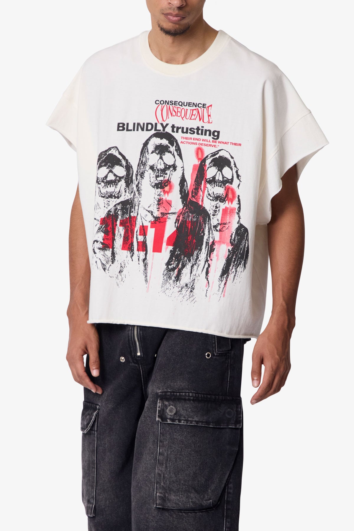 Grim Cutoff Tee - Off White | mnml