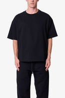 T-shirt basique épais à coupe carrée - Noir