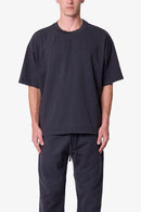 Camiseta básica holgada de tejido grueso - Negro lavado
