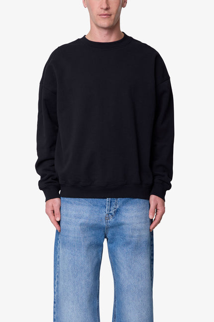 Heavy Basic Crewneck Sweater - Black