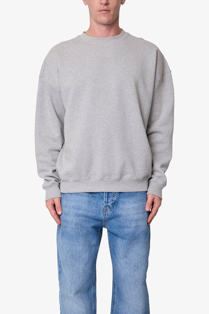 Heavy Basic Crewneck Sweater - Heather Grey