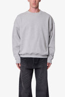 Jersey básico de cuello redondo grueso - Gris jaspeado
