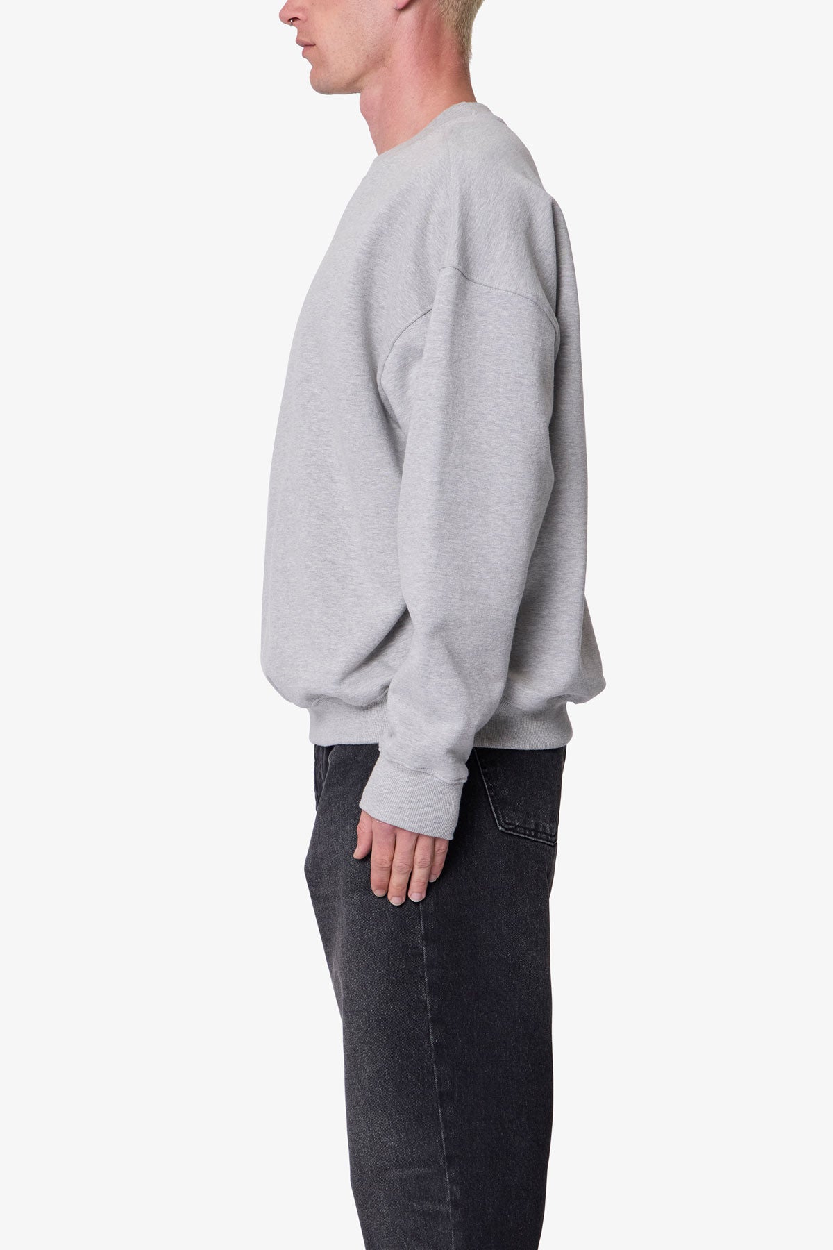 Heavy Basic Crewneck Sweater - Heather Grey | mnml
