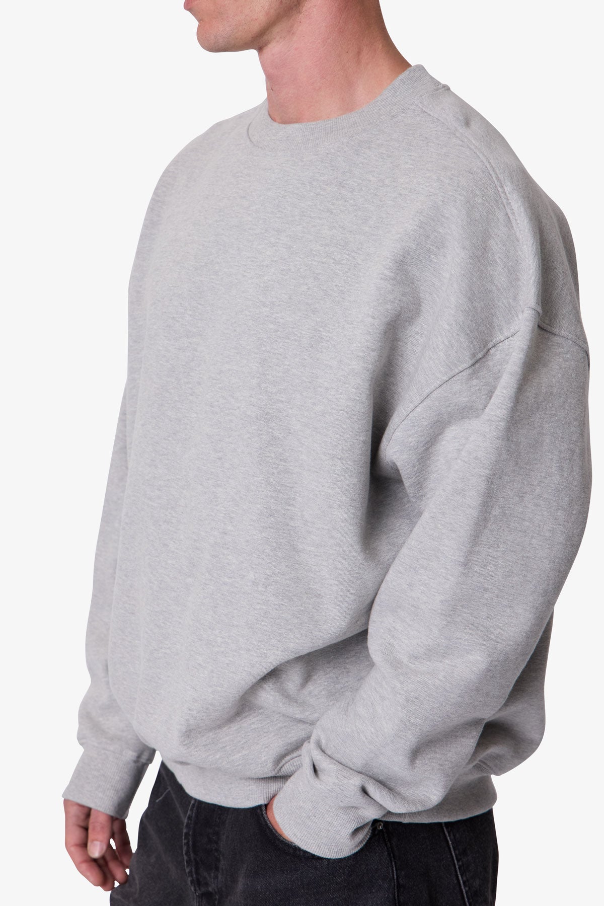 Heavy Basic Crewneck Sweater - Heather Grey | mnml