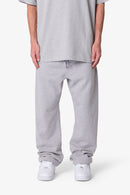 Pantalon de survêtement basique épais et décontracté - Gris chiné