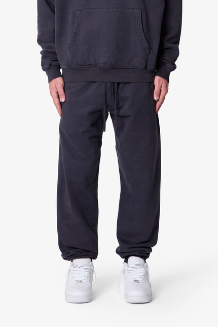 Heavy Basic Sweatpants - Washed Black