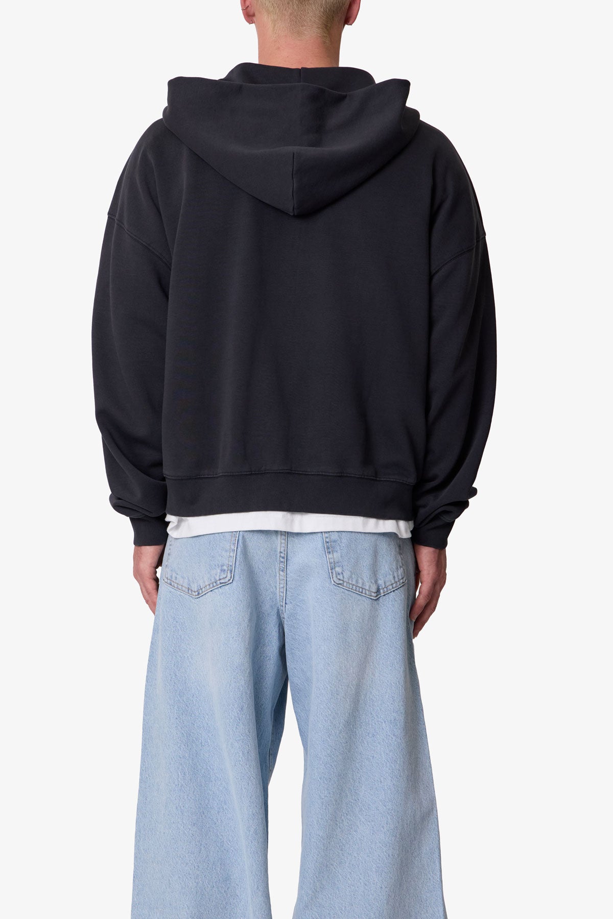 トップス OVY Heavy Weight Wide Pullover Hoodie M Heavy basic Zip Up Hoodie - Washed Black | mnml