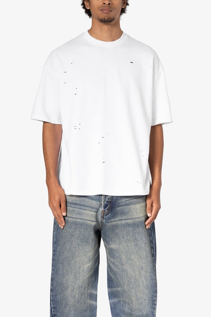 Heavy Distressed Tee - White